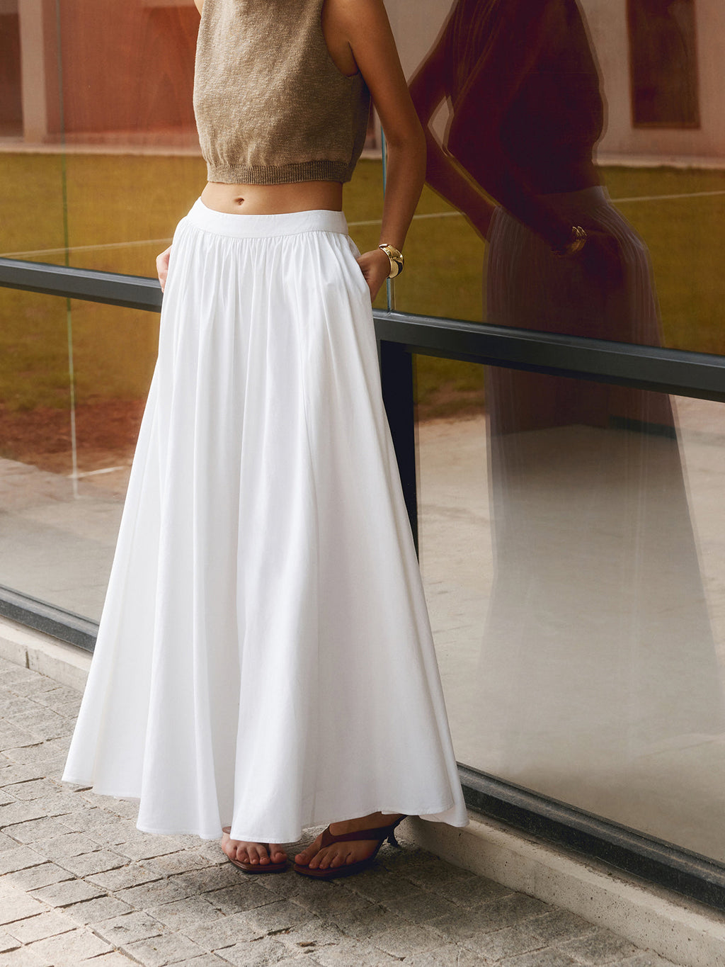 Lilia | Women's Elegant Long White Maxi Skirt