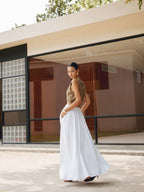 Lilia | Women's Elegant Long White Maxi Skirt