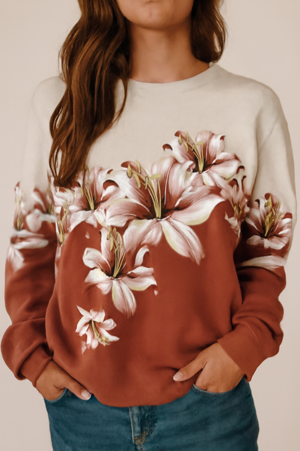 Liora - Women's Sweatshirt with Floral Print