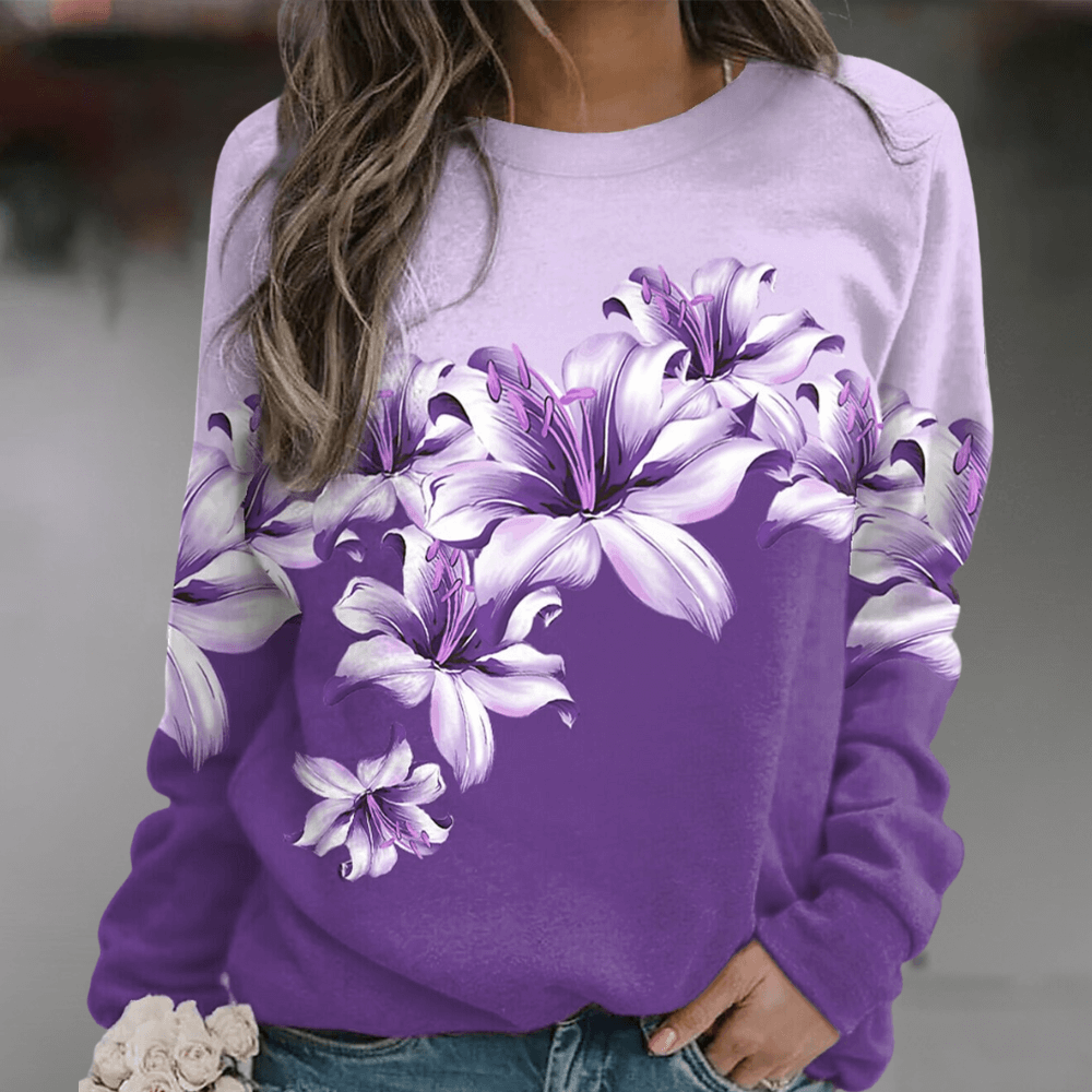Liora - Women's Sweatshirt with Floral Print
