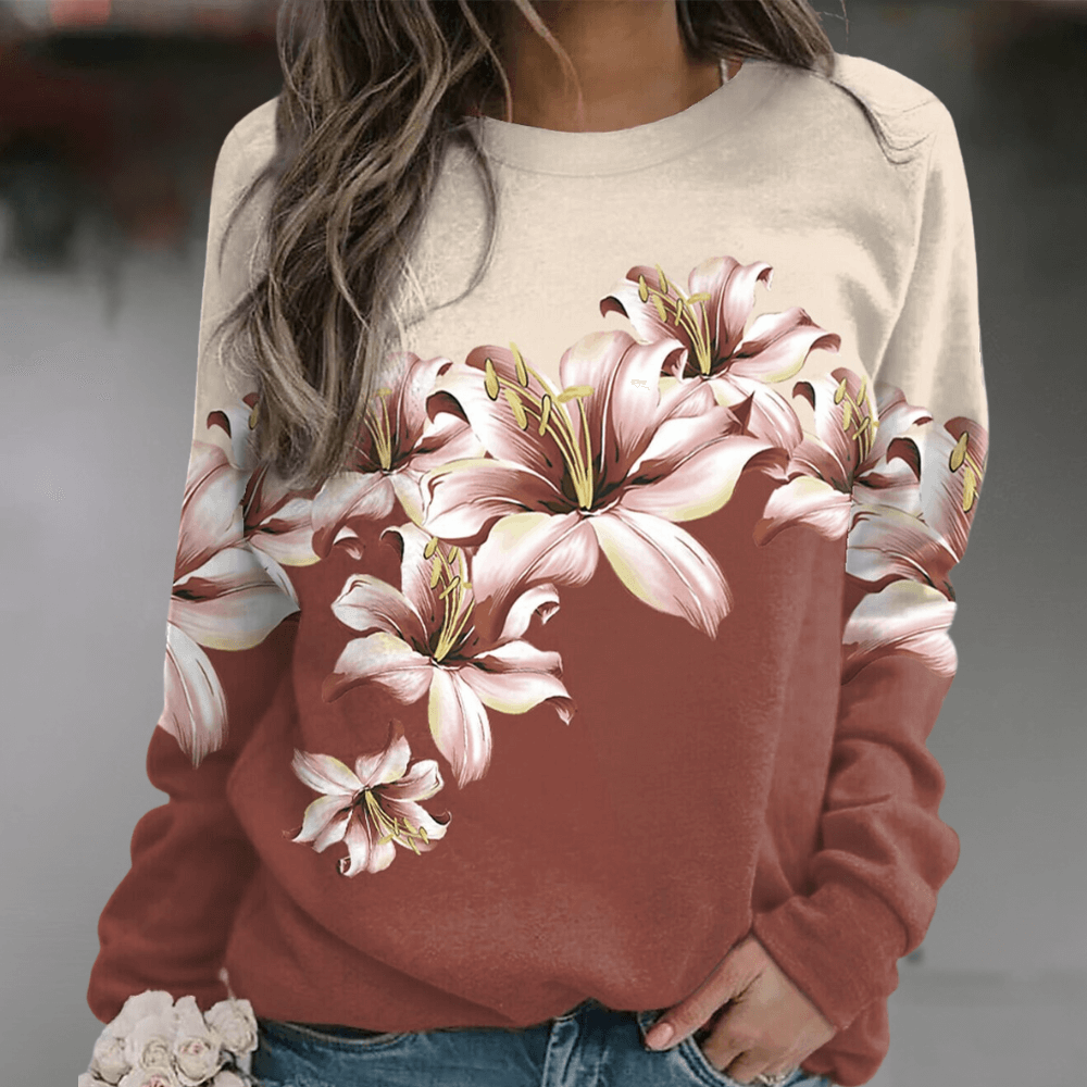 Liora - Women's Sweatshirt with Floral Print