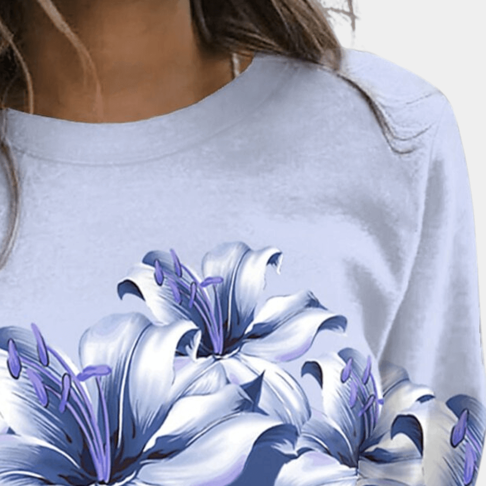 Liora - Women's Sweatshirt with Floral Print