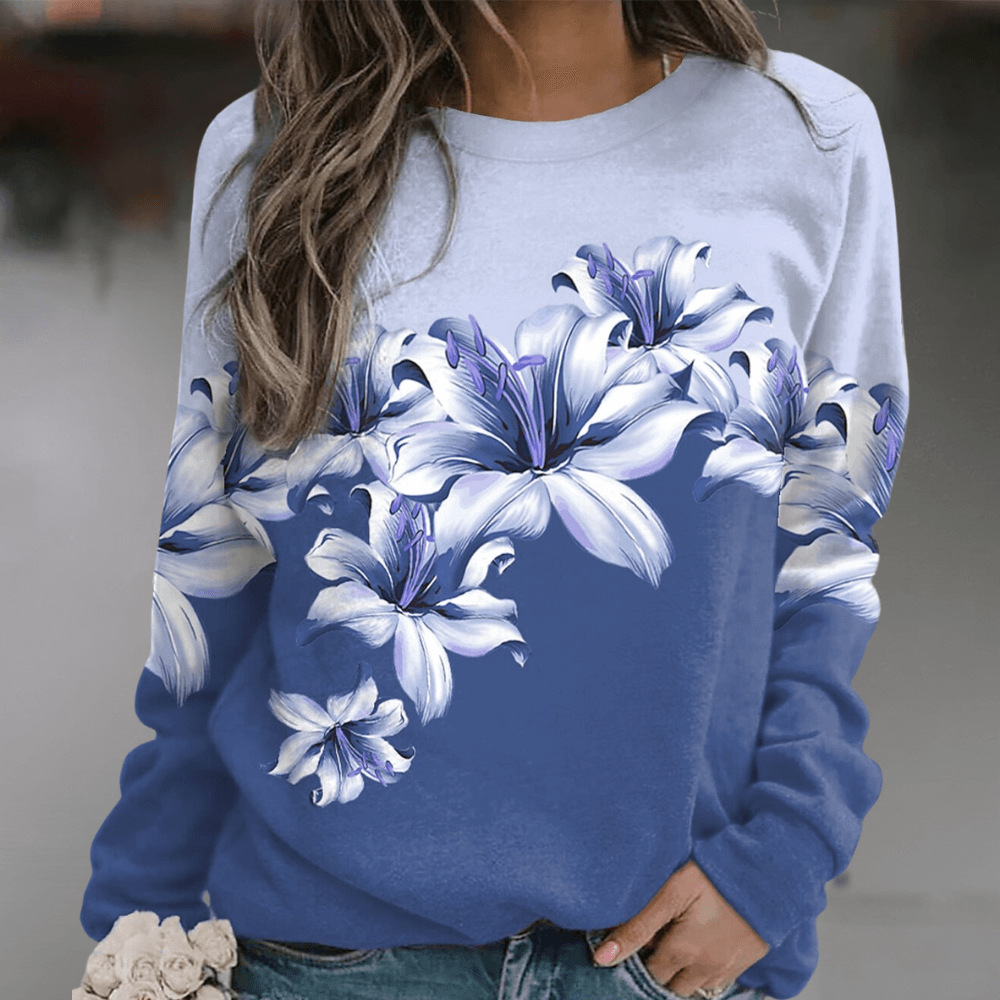 Liora - Women's Sweatshirt with Floral Print