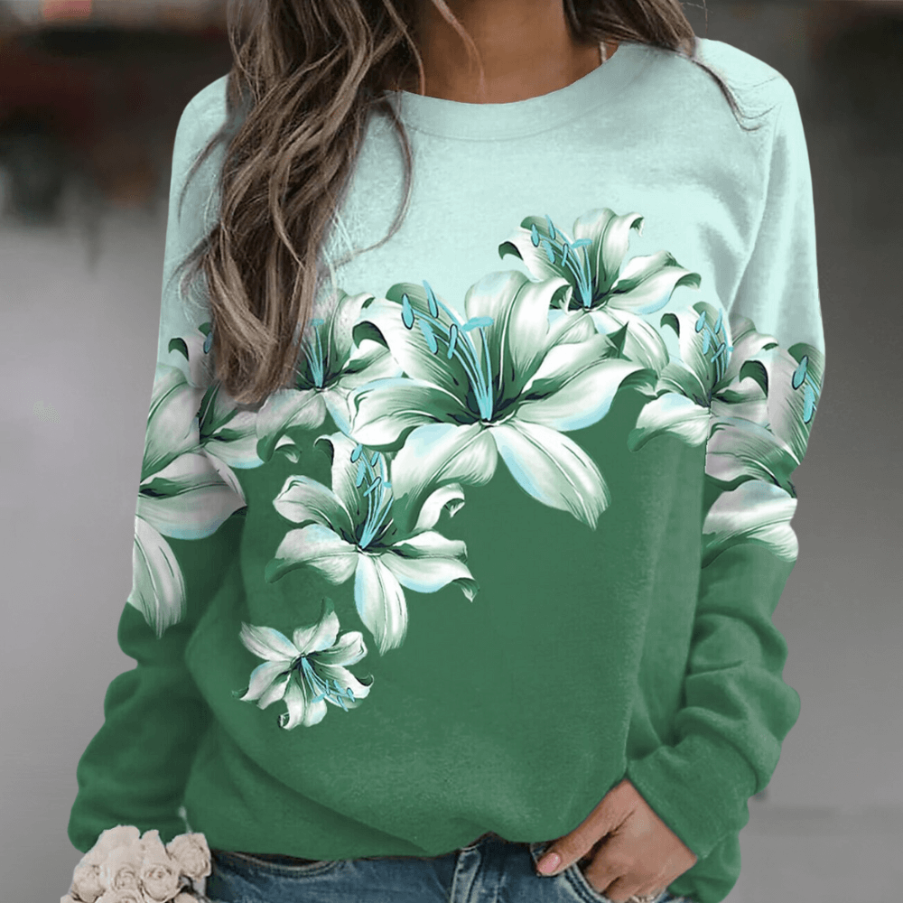 Liora - Women's Sweatshirt with Floral Print