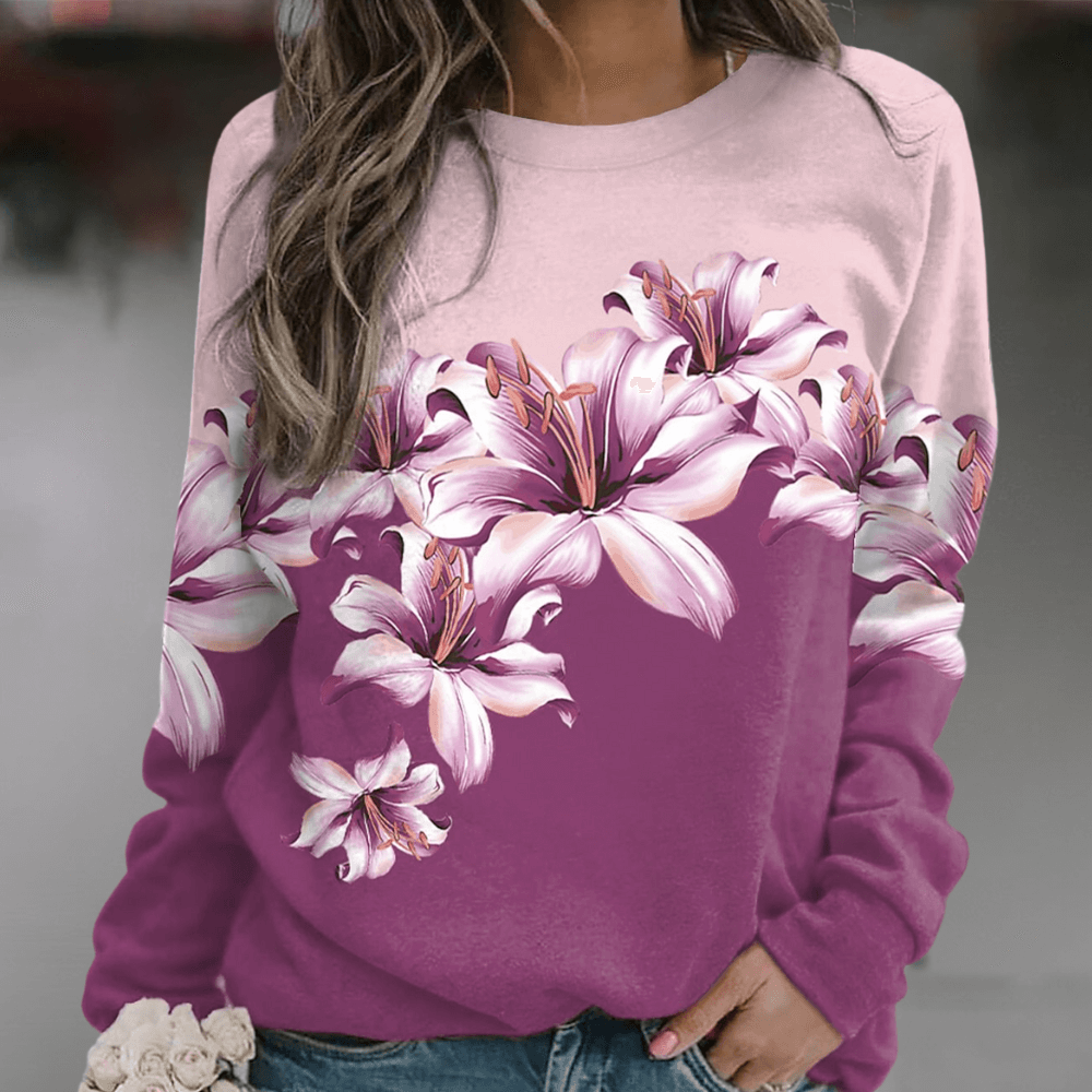 Liora - Women's Sweatshirt with Floral Print