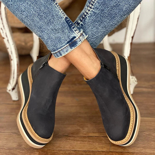 Livia - Women's Casual Ankle Boots with Platform Sole