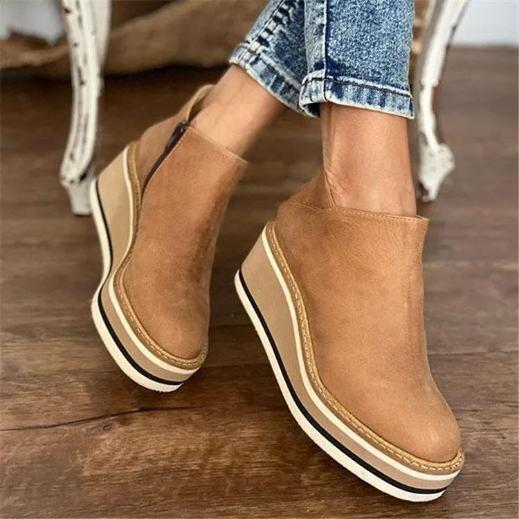 Livia - Women's Casual Ankle Boots with Platform Sole