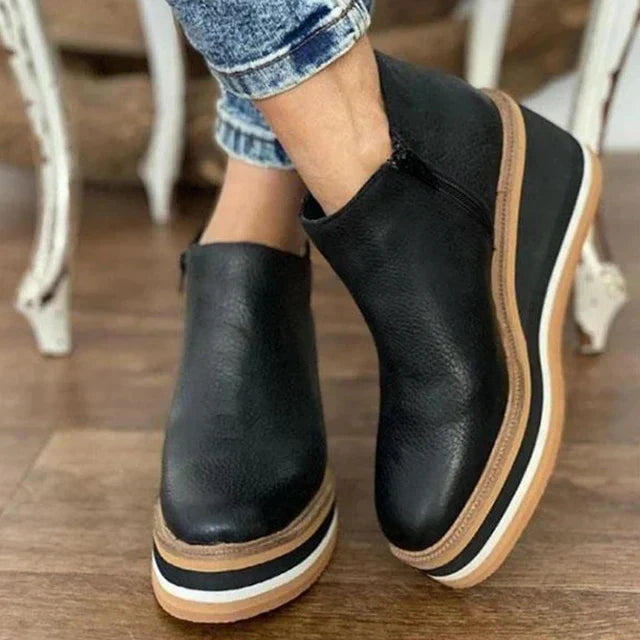 Livia - Women's Casual Ankle Boots with Platform Sole
