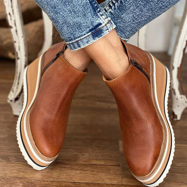 Livia - Women's Casual Ankle Boots with Platform Sole