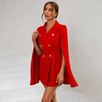 Livia | Women's Elegant Double-Breasted Cape Mini Dress