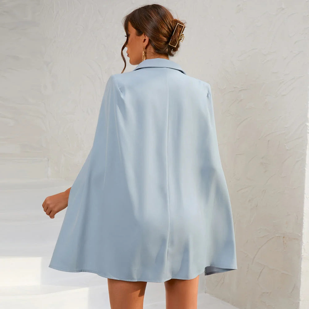 Livia | Women's Elegant Double-Breasted Cape Mini Dress