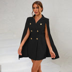 Livia | Women's Elegant Double-Breasted Cape Mini Dress