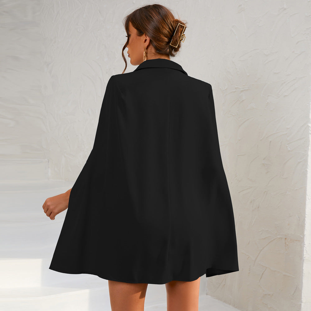 Livia | Women's Elegant Double-Breasted Cape Mini Dress