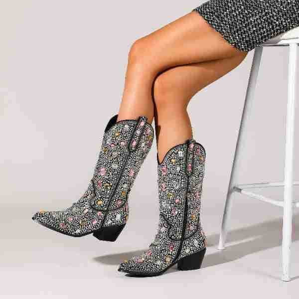 Livia - Women's Embellished Cowboy Boots
