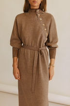 Lorelei | Women's Long Sleeve Sweater Dress with Button Detail
