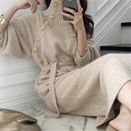 Lorelei | Women's Long Sleeve Sweater Dress with Button Detail