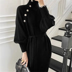 Lorelei | Women's Long Sleeve Sweater Dress with Button Detail