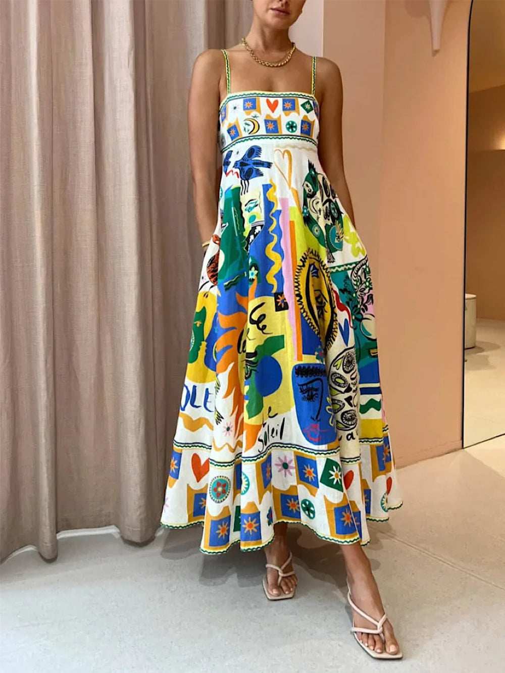Nova | Women's Colorful Graphic Print Maxi Dress