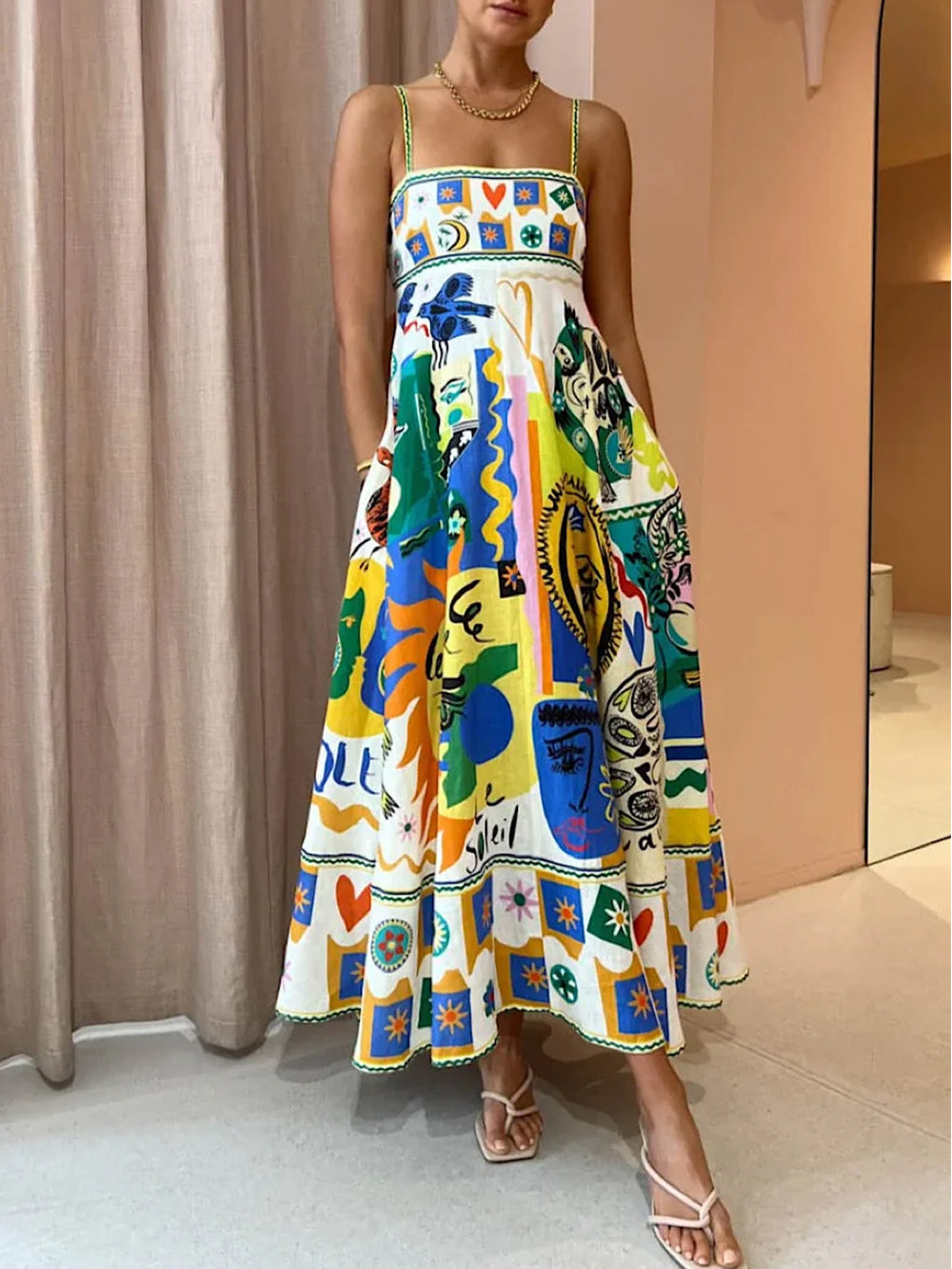 Nova | Women's Colorful Graphic Print Maxi Dress