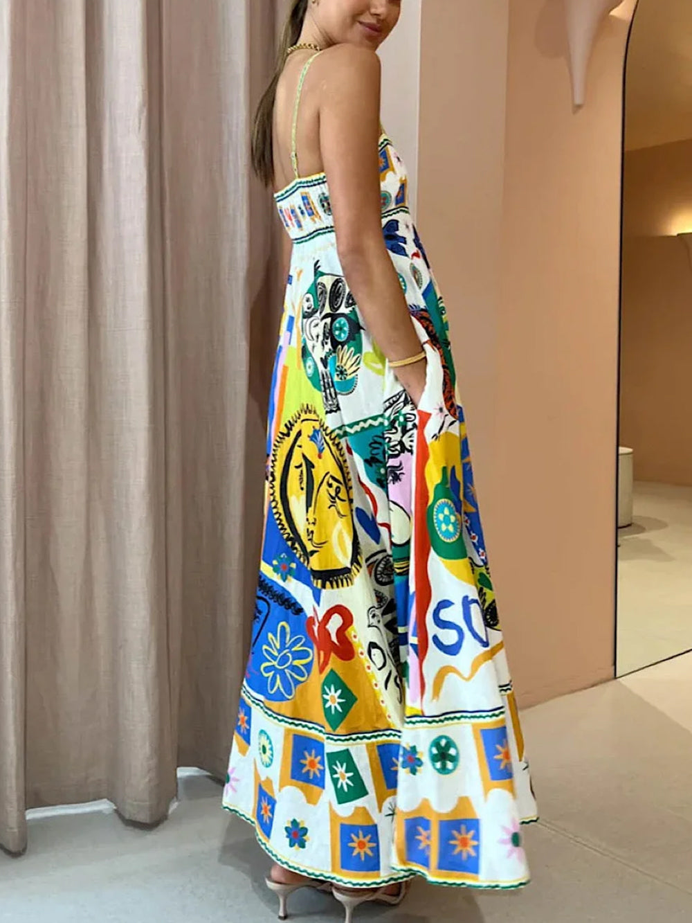Nova | Women's Colorful Graphic Print Maxi Dress