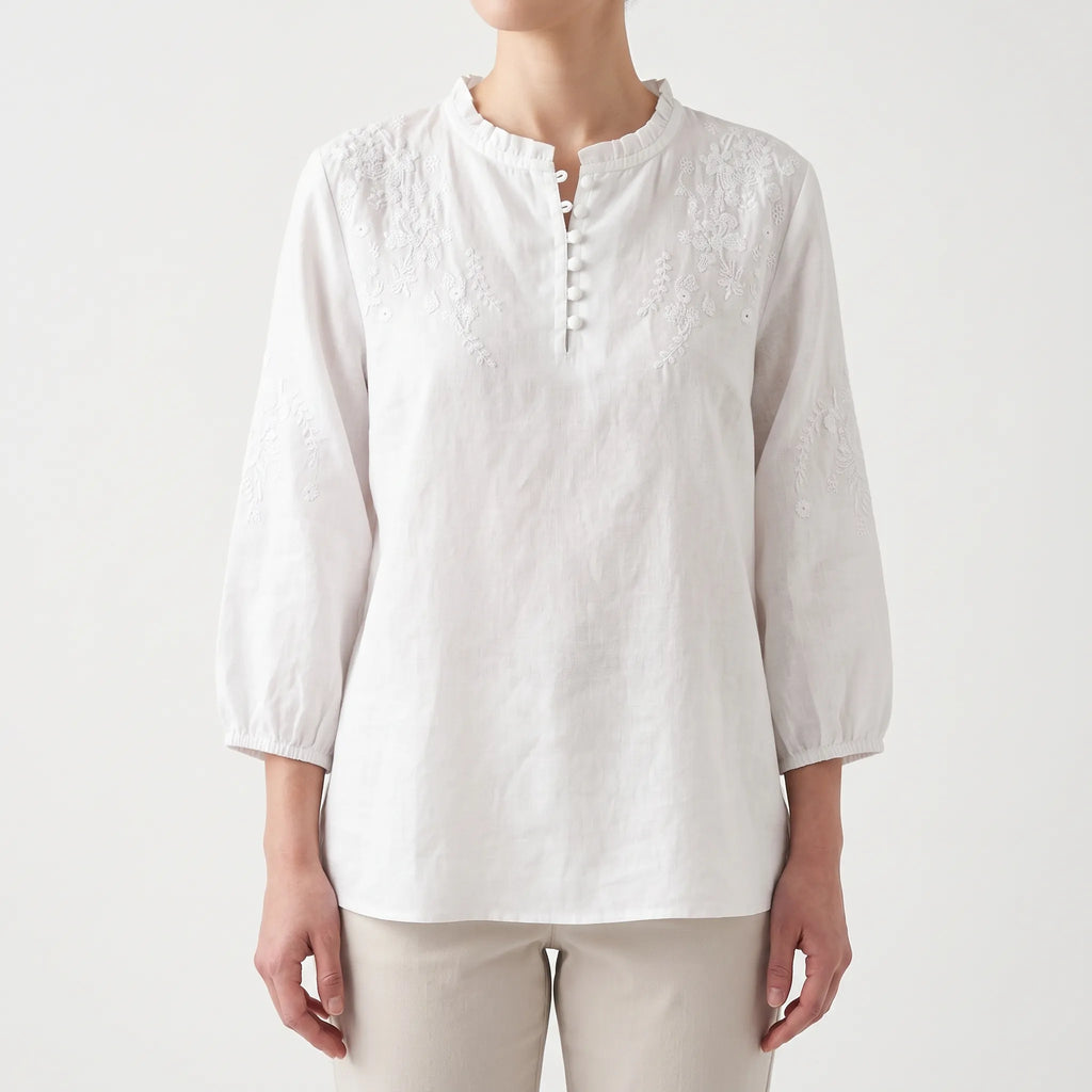 Lumira - Lightweight Embroidered Casual Blouse