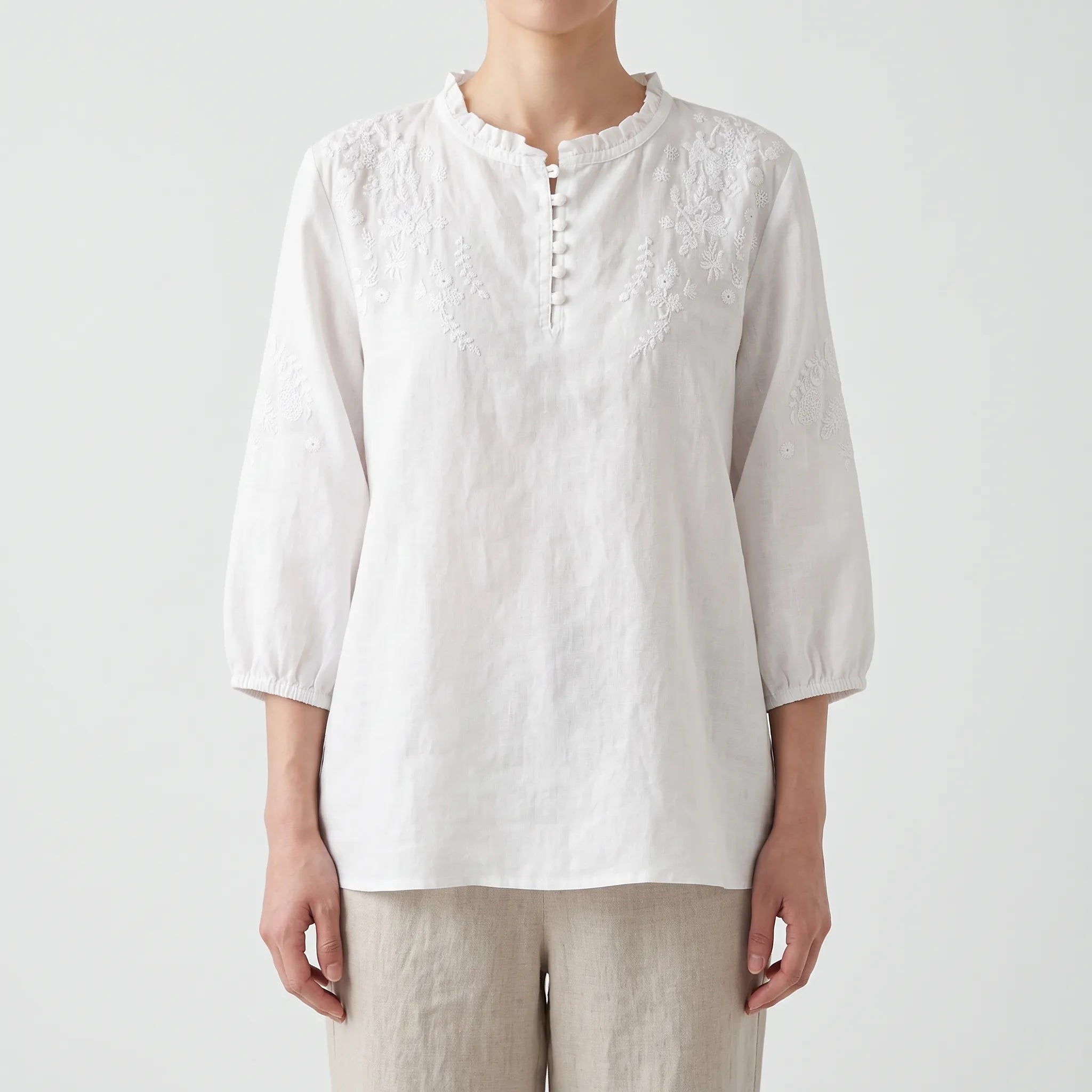 Lumira - Lightweight Embroidered Casual Blouse