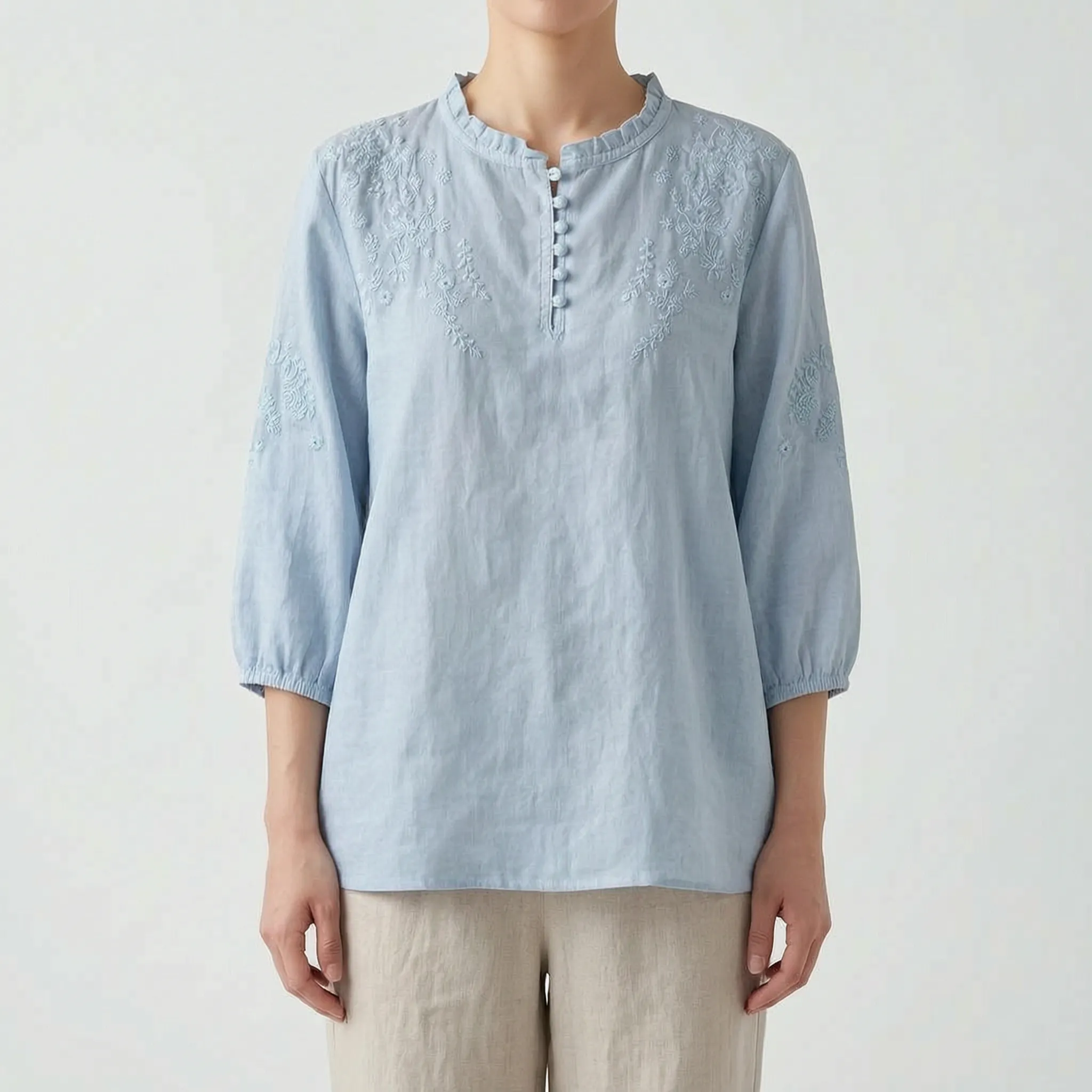 Lumira - Lightweight Embroidered Casual Blouse