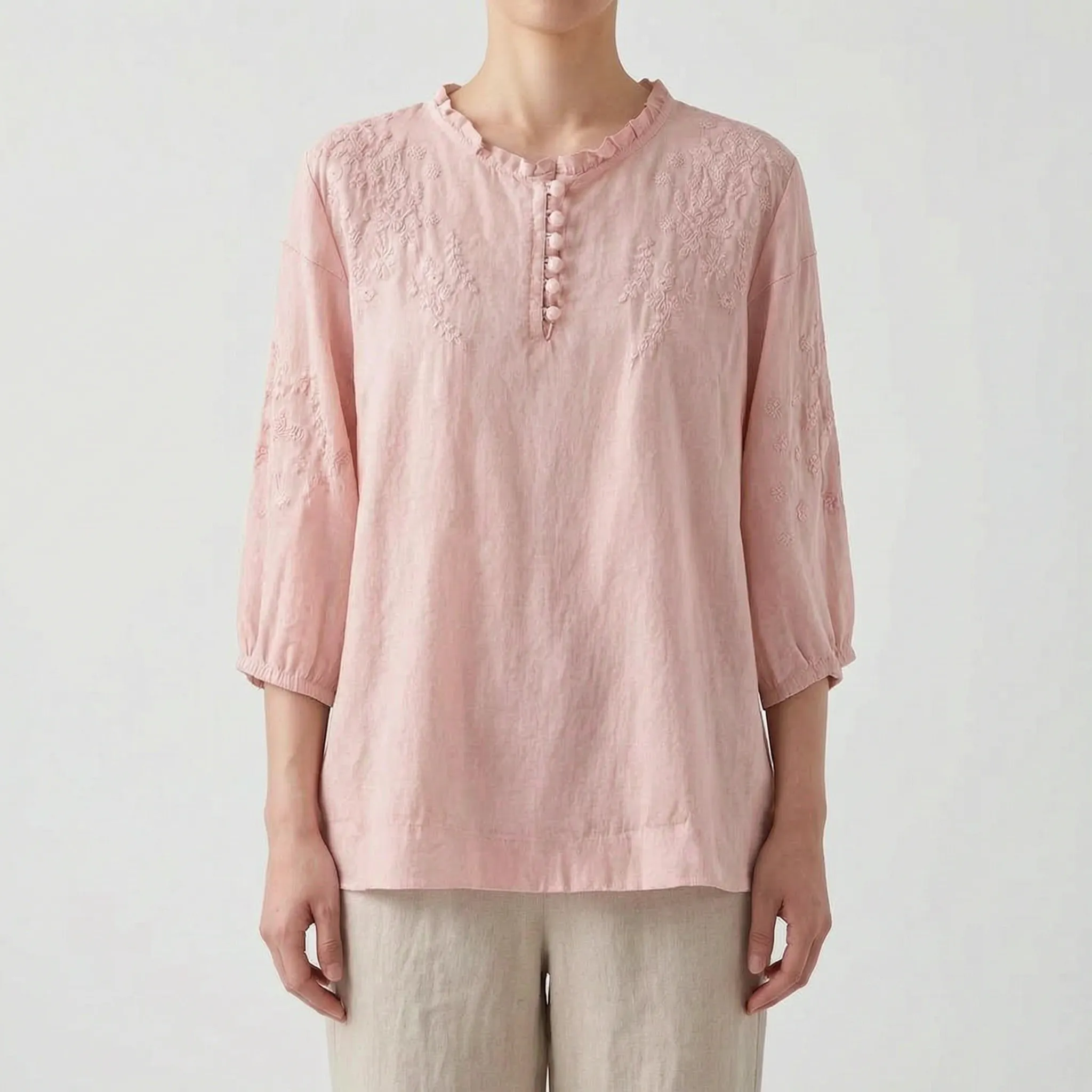 Lumira - Lightweight Embroidered Casual Blouse