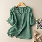Lydia | Women's Casual Linen Blouse with Ruffled Sleeves