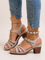 Mabel | Women's Classic Heeled Sandals with Buckle Strap