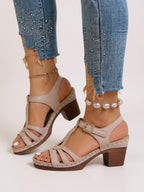 Mabel | Women's Classic Heeled Sandals with Buckle Strap