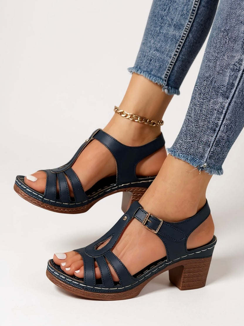 Mabel | Women's Classic Heeled Sandals with Buckle Strap