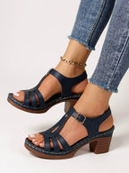 Mabel | Women's Classic Heeled Sandals with Buckle Strap