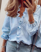 Mabel | Women's Ruffle Neck Tunic Blouse