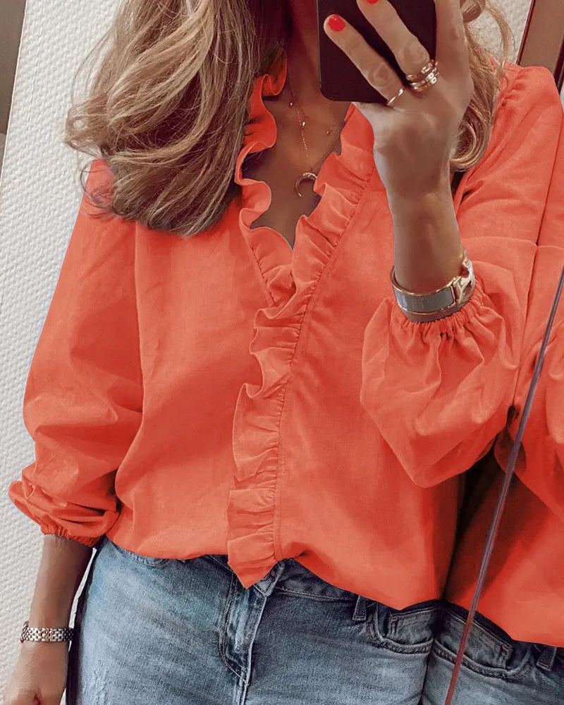 Mabel | Women's Ruffle Neck Tunic Blouse