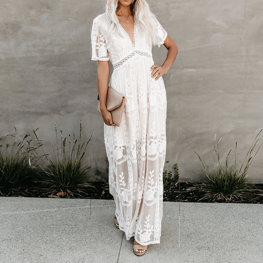 Maeve | Women's Elegant Lace Maxi Wedding Guest Dress