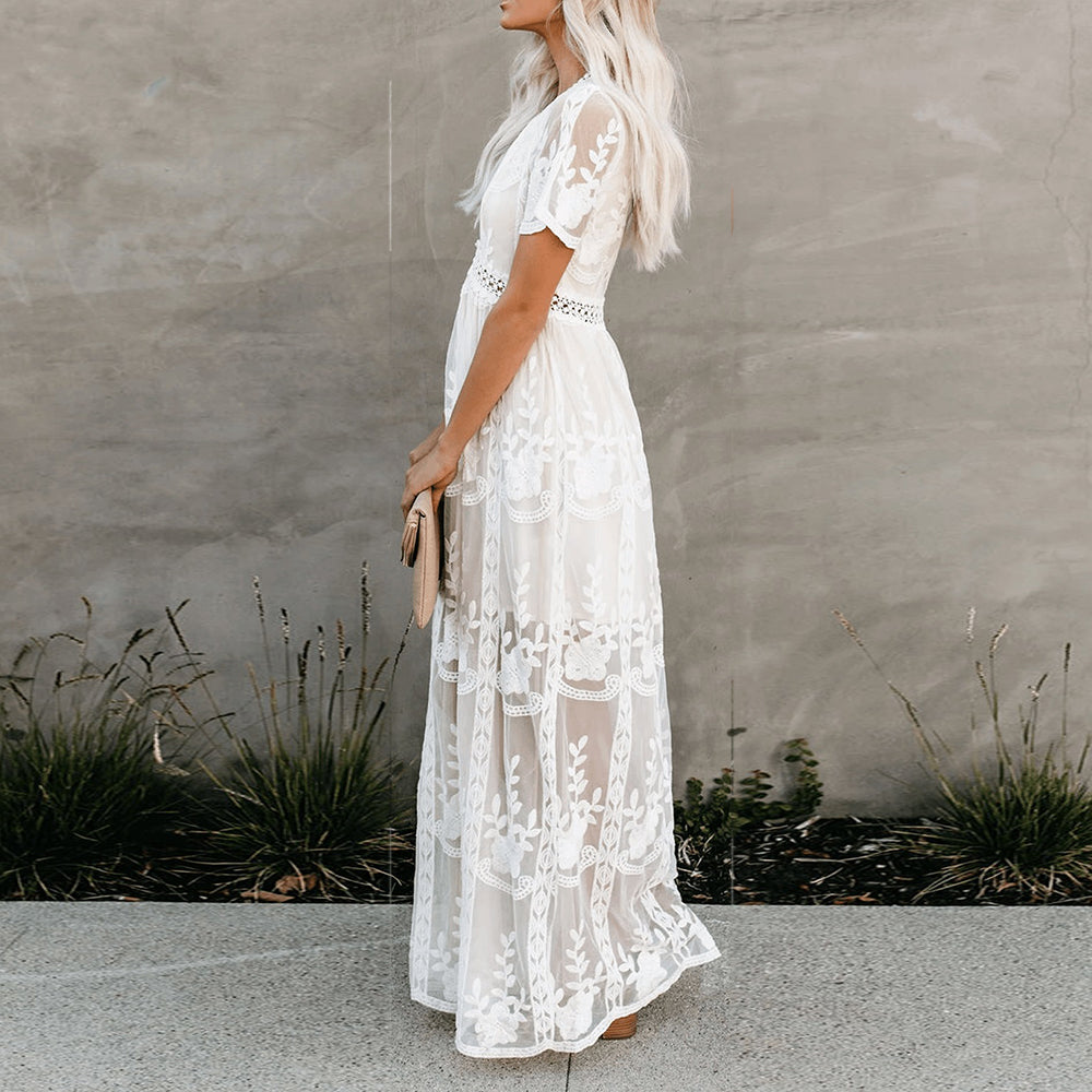 Maeve | Women's Elegant Lace Maxi Wedding Guest Dress