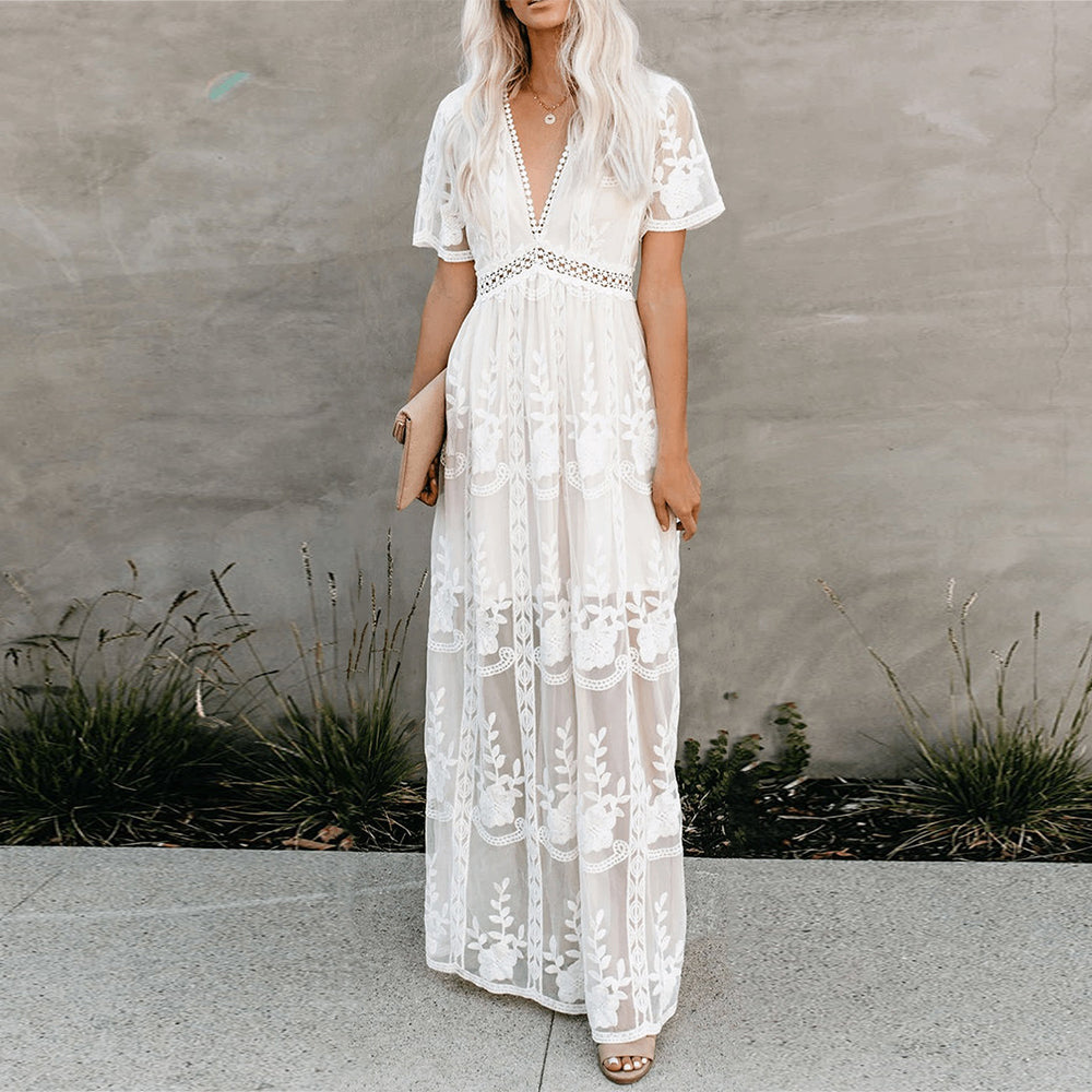 Maeve | Women's Elegant Lace Maxi Wedding Guest Dress