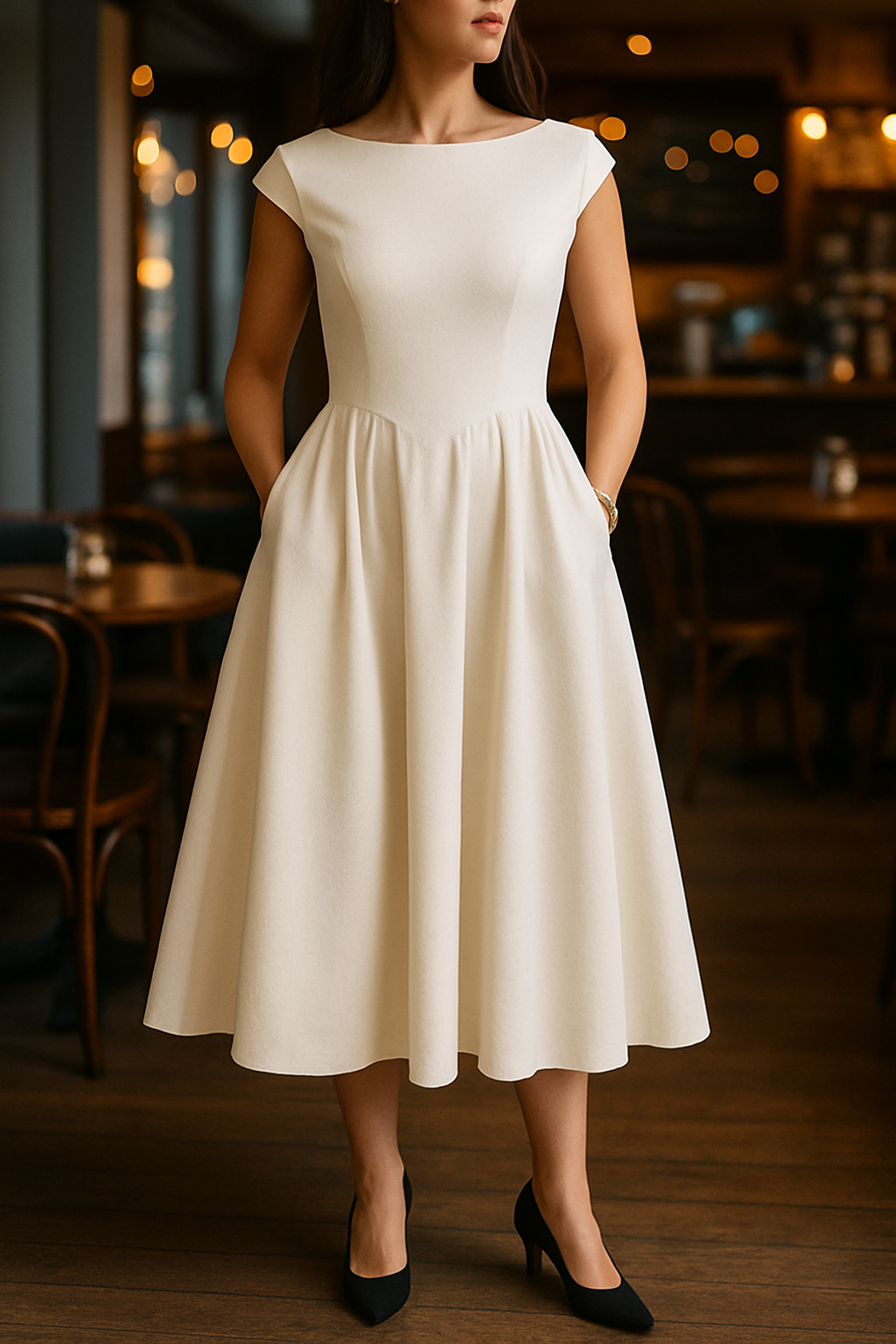 Marlowe | Women's Elegant Pleated Midi Dress
