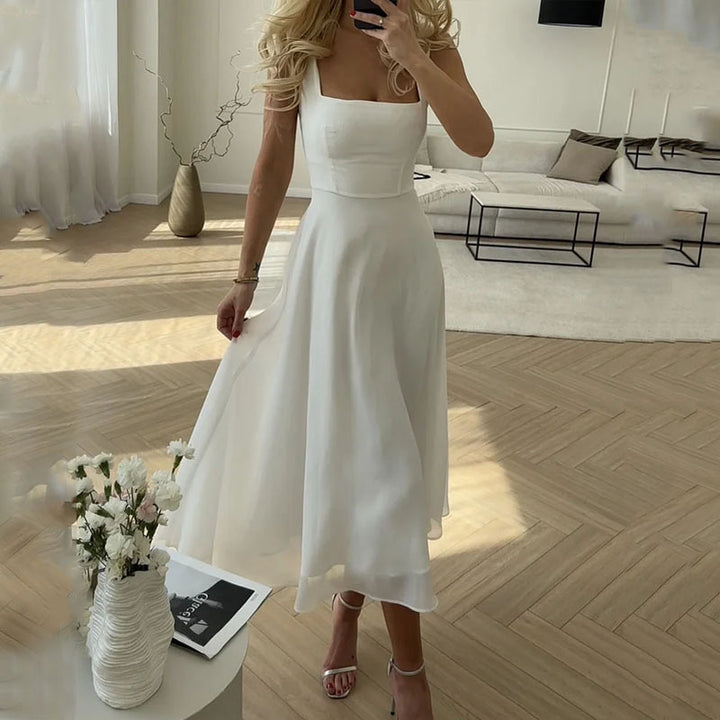 Arla | Women's Elegant Midi Sundress with Flowy Silhouette