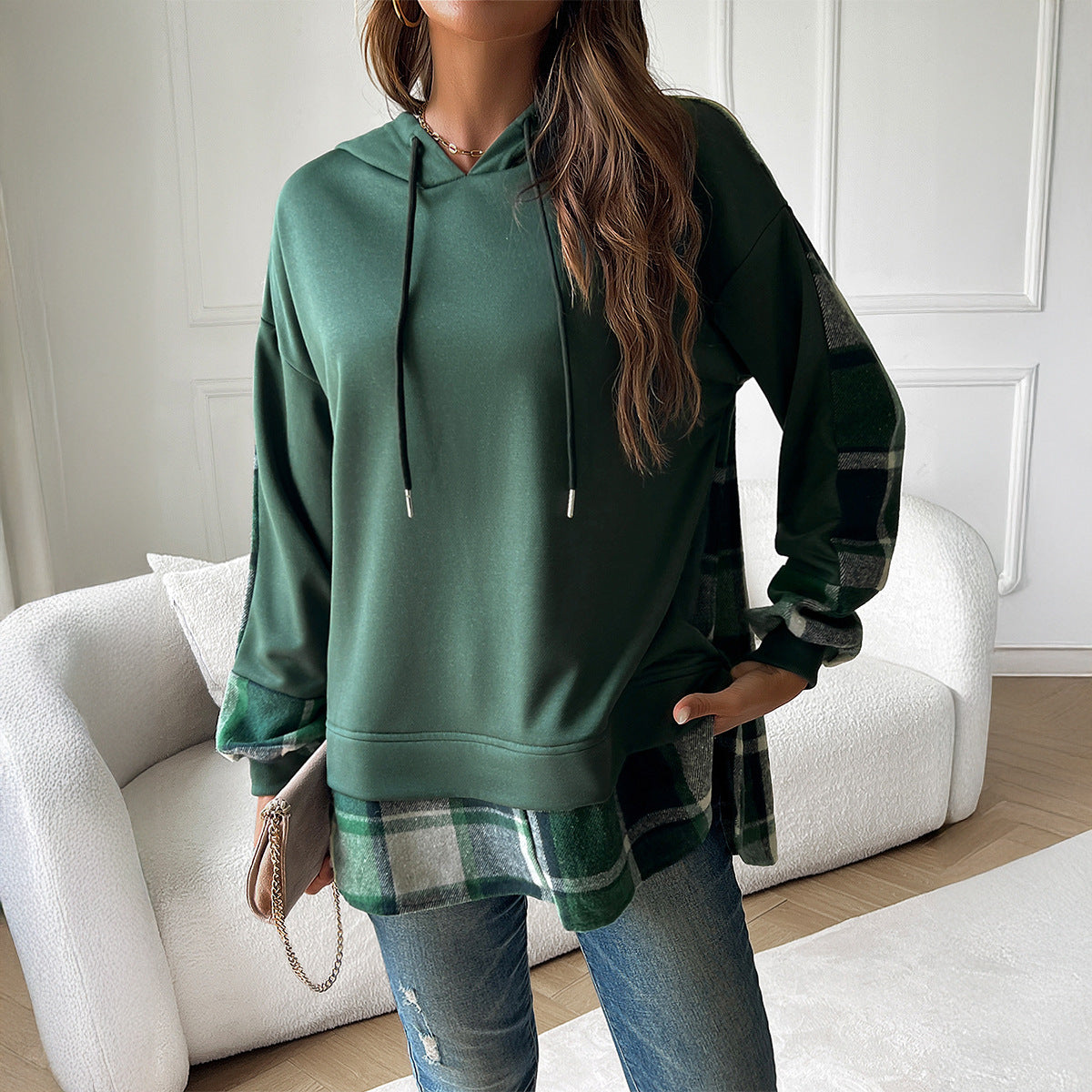 Mette | Women's Oversized Plaid Hoodie