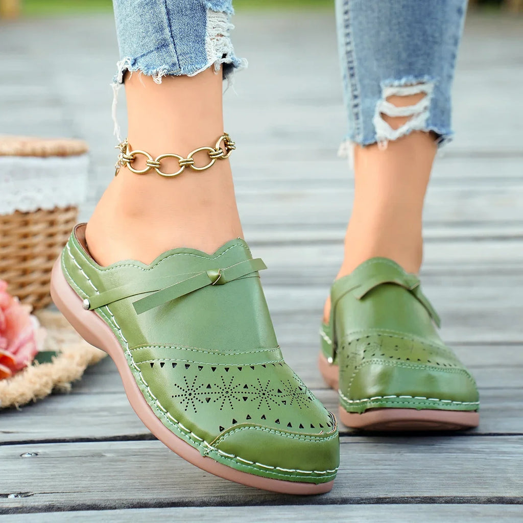 Nia | Women's Stylish Clogs with Perforated Detail