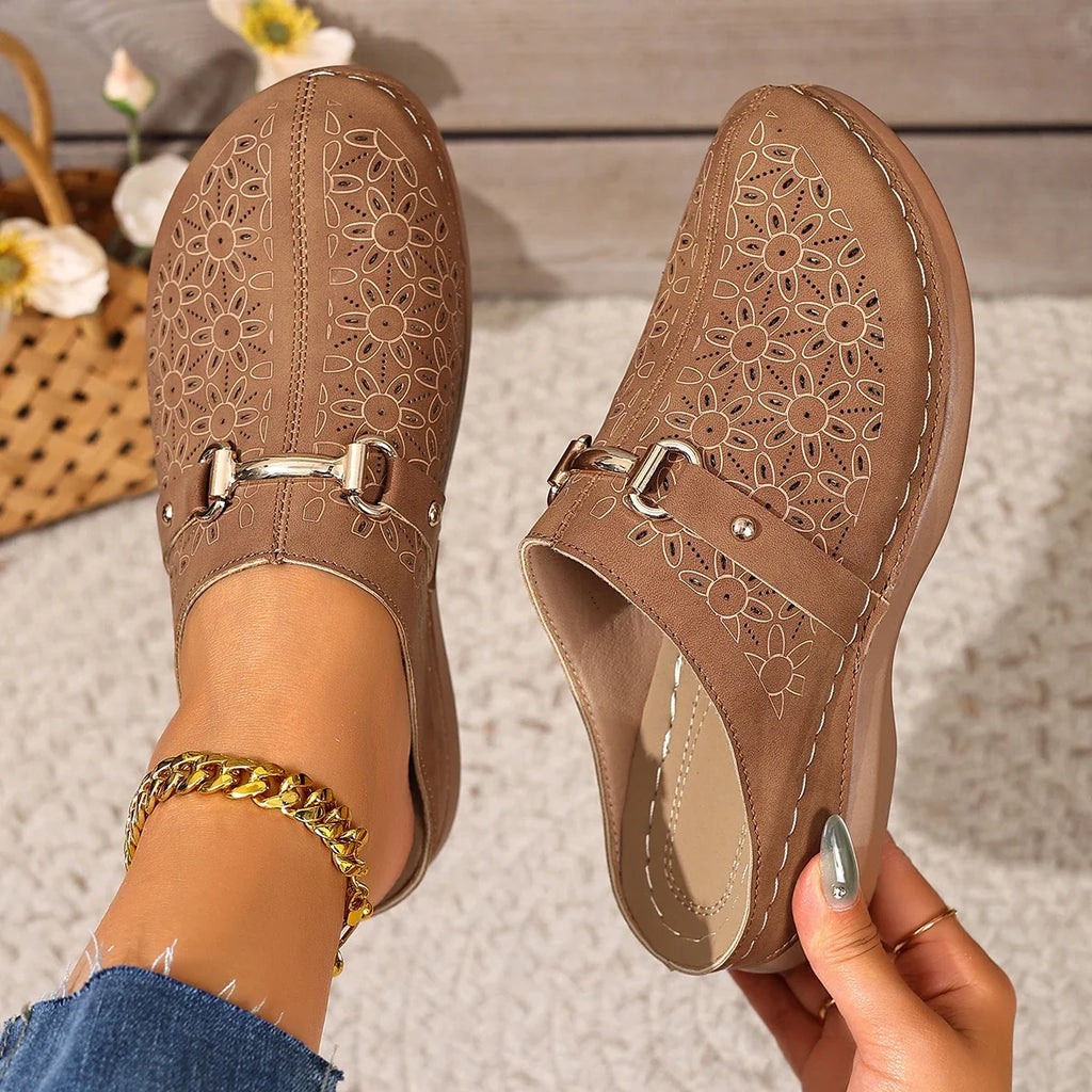 Nola | Women's Clogs with Floral Cutout Design