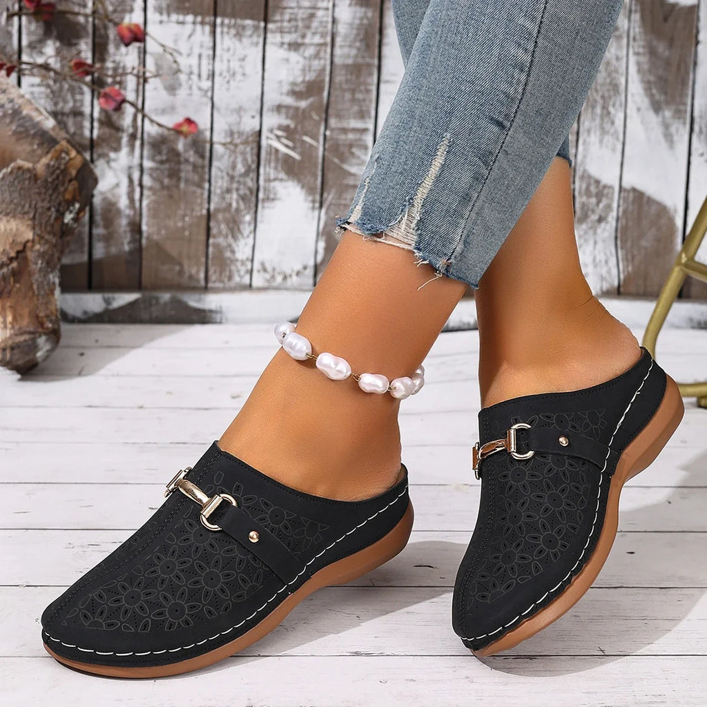Nola | Women's Clogs with Floral Cutout Design