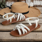 Nova | Women's Strappy Flat Sandals with Ankle Strap