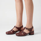 Novaly - Vintage-Inspired Woven Block Heel Sandals