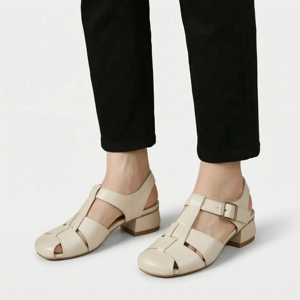 Novaly - Vintage-Inspired Woven Block Heel Sandals