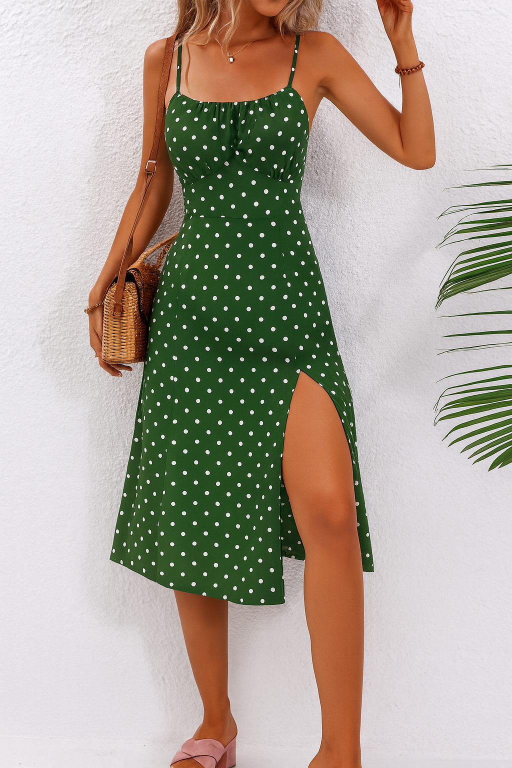 Nyla | Women's Chic Polka Dot Midi Dress