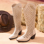 Odessa - Women's Knee High Heeled Cowboy Boots