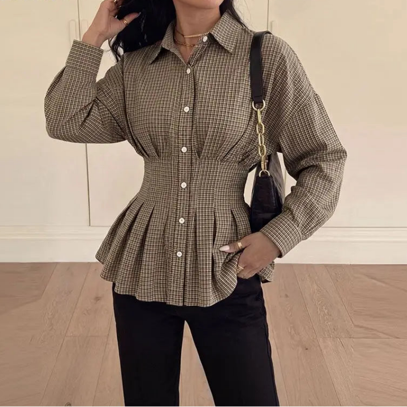 Odette | Women's Autumn Checkered Blouse